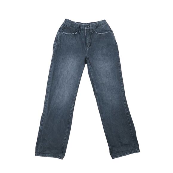 Good American faded black high rise straight leg denim jeans 2 - Picture 1 of 5